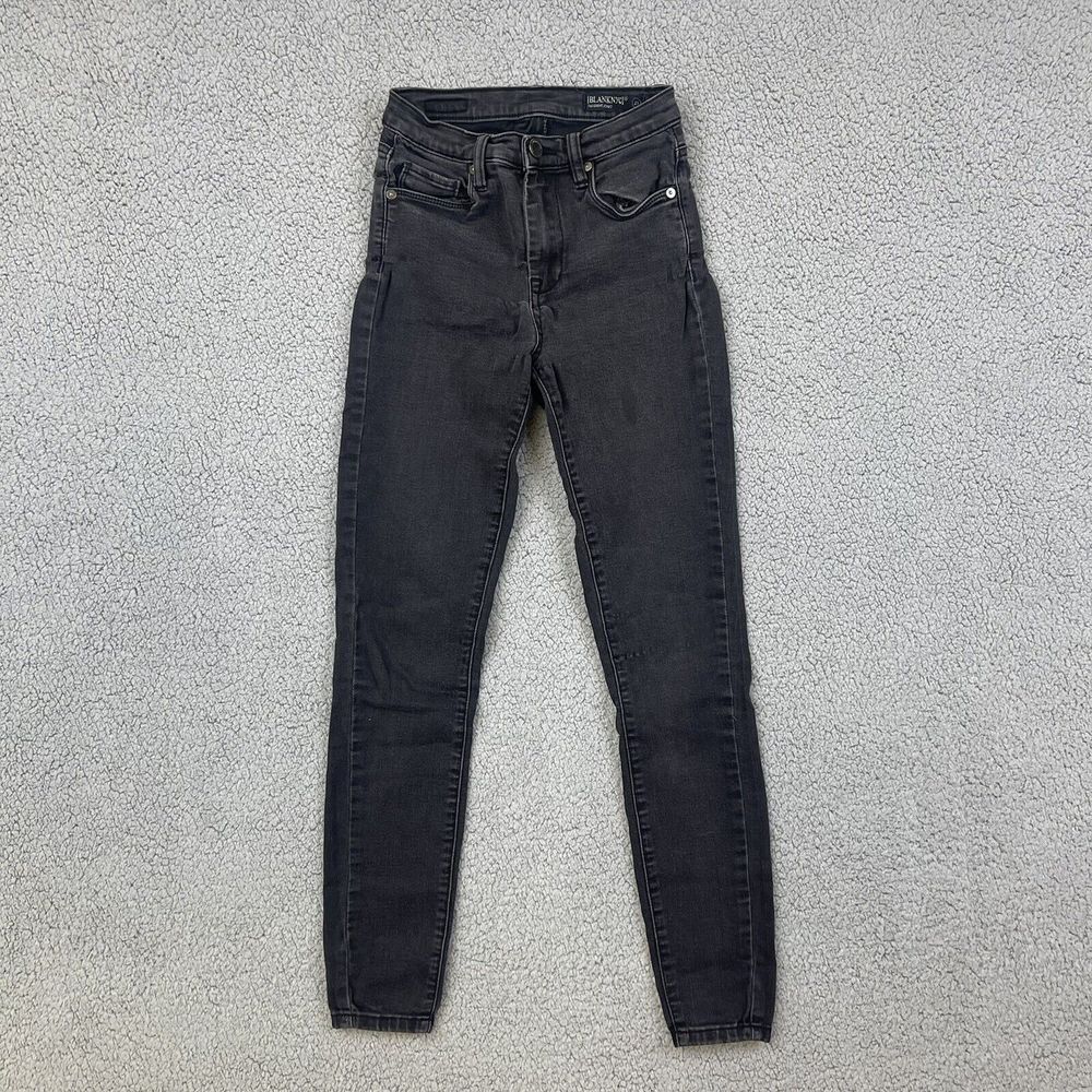 BlankNYC Womens 25 The Great Jones Distressed Black Skinny Stretch Jeans